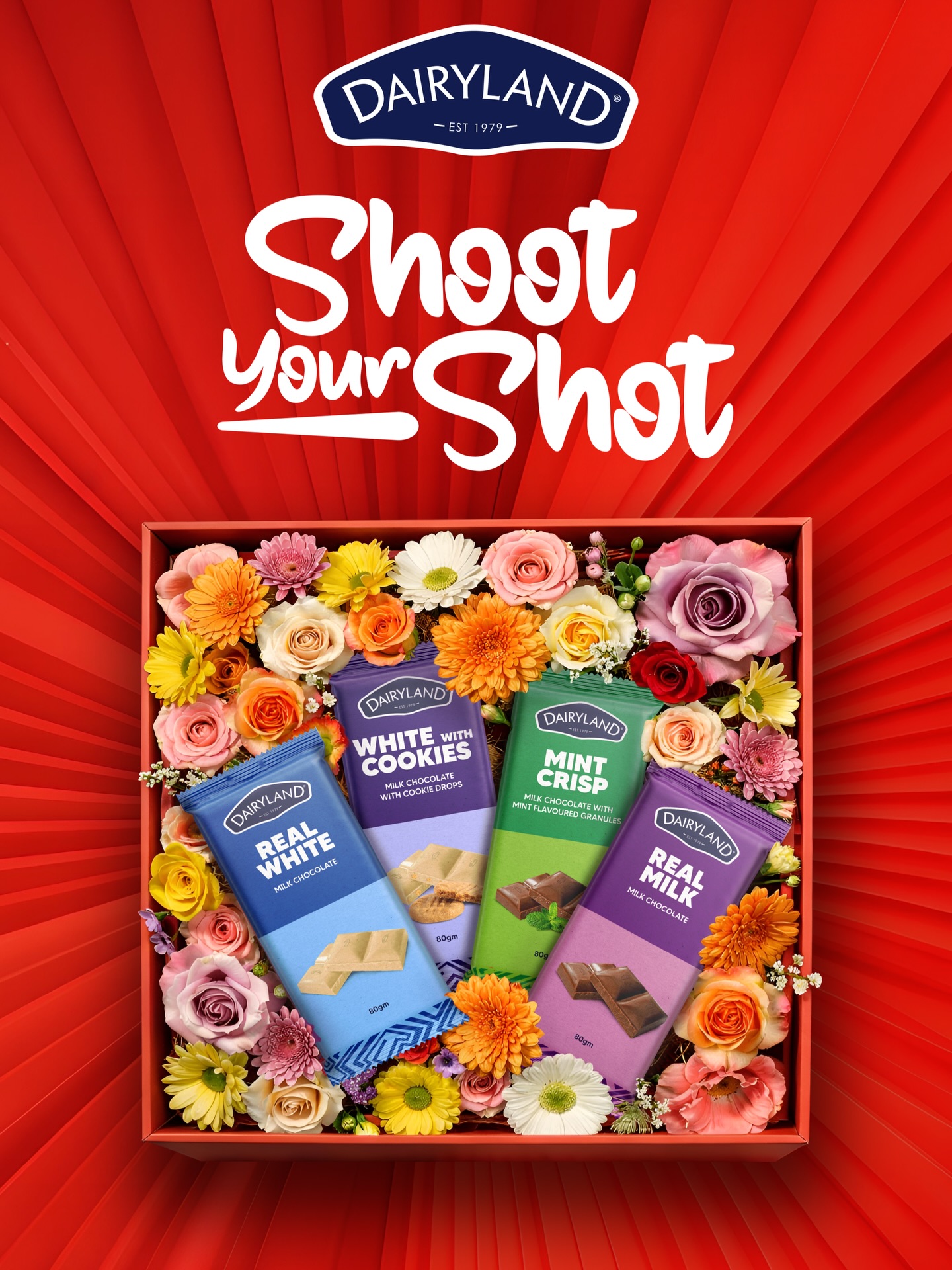Valentine’s is here and we’ve brought the cheat code.
Shoot your shot with our chocolates. Let them do the talking,and yes…we have fun plans coming. Maybe even a concert with your favourites.

#Shootyourshot #DairylandKe