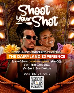 The Dairyland Experience is about to go crazy 🍦🔥

On 28th February 2026, expect live performances from your favourite artists, bottomless ice cream, and vibes you will not recover from. 

Secure your spot.Scan the QR code or grab your tickets now through the link in bio.

#DairylandKe #Shootyourshot