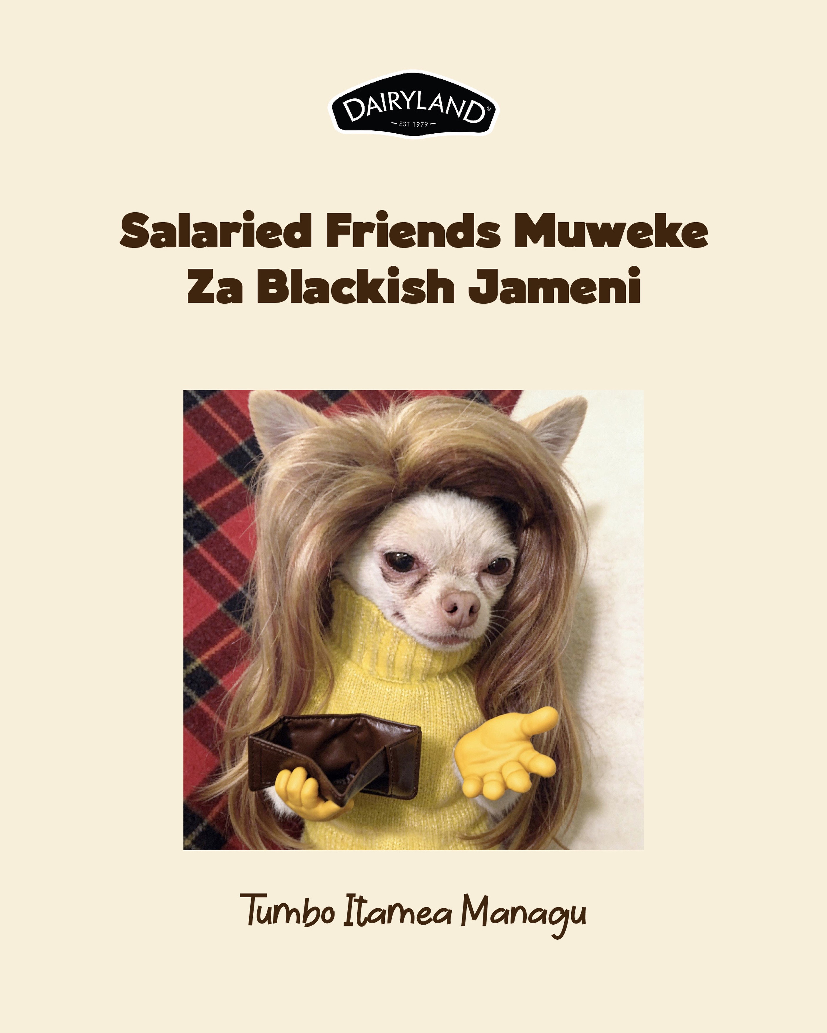 Najua Finance amefanya ile kitu ,niwekeeni za blackish mabossy.

#blackish #Oneofone #Dairylandke