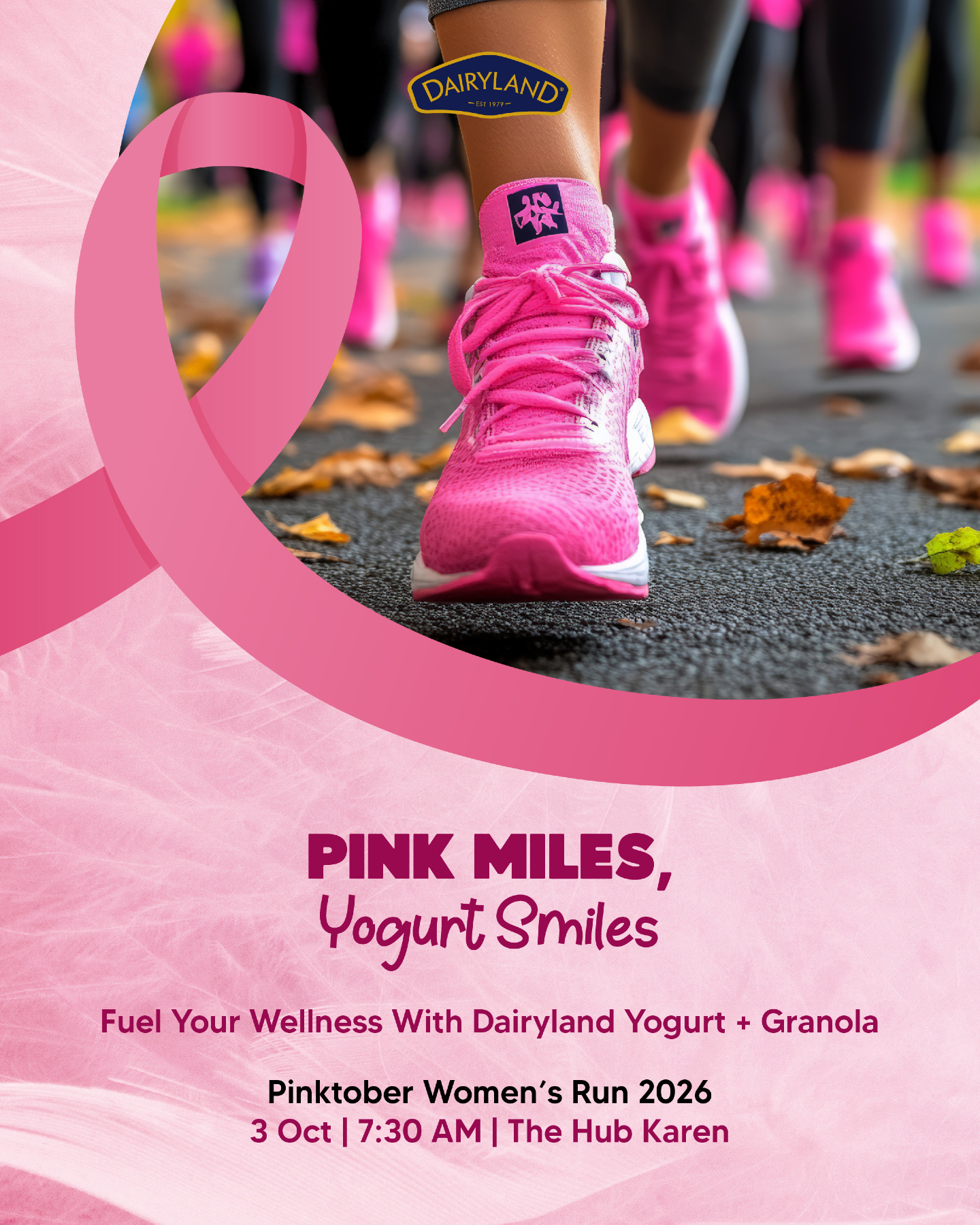 This Pinktober, we’re showing up for the women who inspire us, the survivors who remind us of strength, and the importance of checking in early.

Dairyland will be at the Pinktober Women’s Run, adding a little sweetness to a morning of movement, connection and celebration.

Come run, walk and share a sweet Dairyland moment with us
#DairylandKE #Pinktober #CraftedHappiness